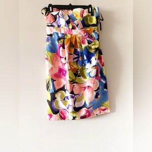 David Meister flower strapless & backless dress NWT